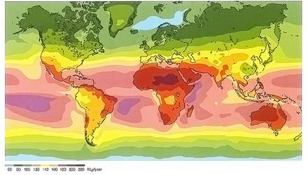紫外線カットPOフィルム 放射エネルギー分布イメージ（地図）